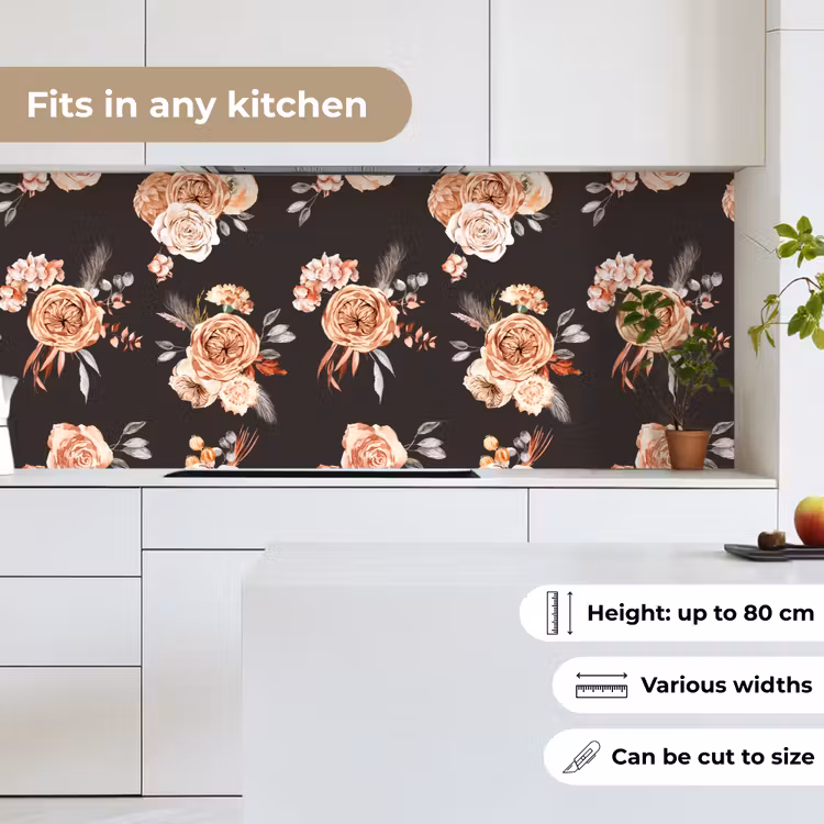 Patronen - Rozen - Zwart keuken achterwand 2 middel 871 -sfeer4_UK