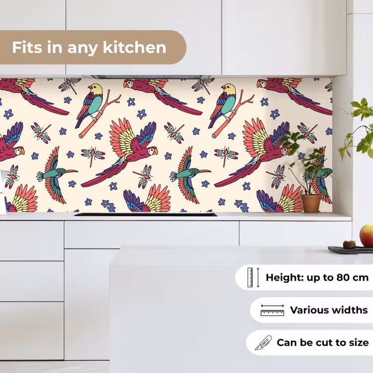 Patronen - Vintage - Vogels keuken achterwand 2 middel 871 -sfeer4_UK