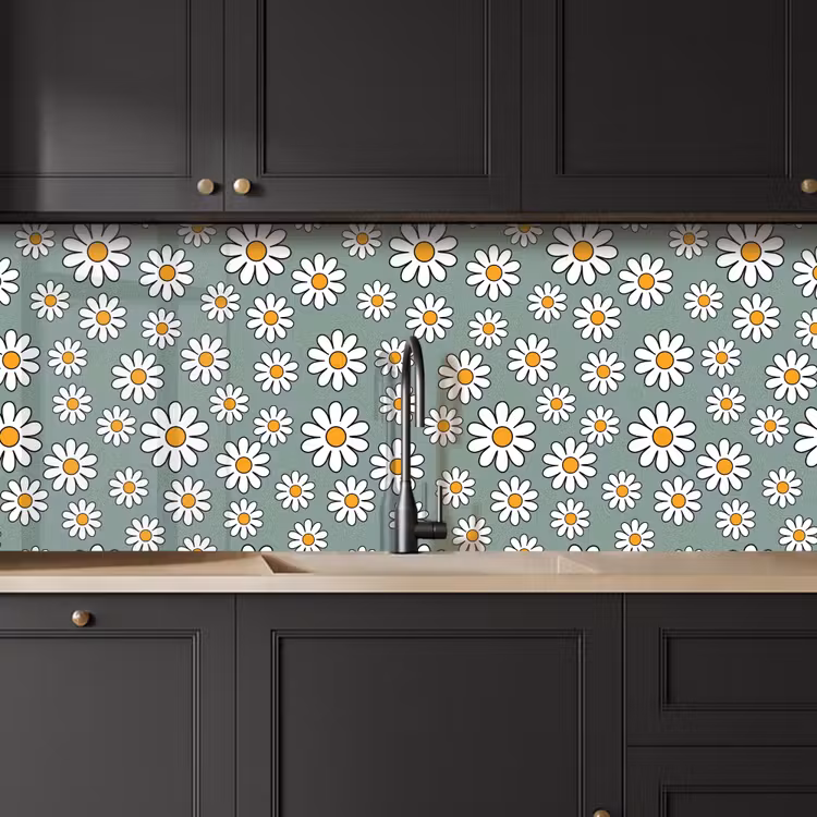 Patronen - Vintage - Bloemen - Madelief keuken achterwand 2 middel 871 -sfeer1