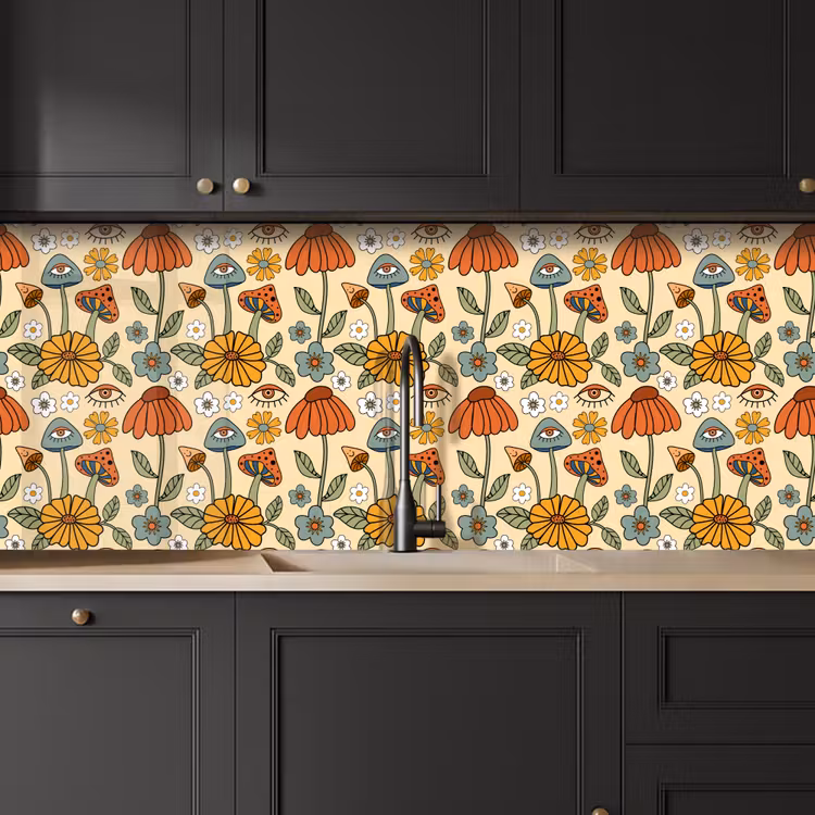 Patronen - Vintage - Bloemen - Ogen keuken achterwand 2 middel 871 -sfeer1