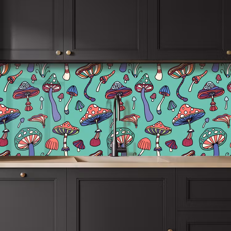 Patronen - Vintage - Paddenstoelen - Natuur keuken achterwand 2 middel 871 -sfeer1