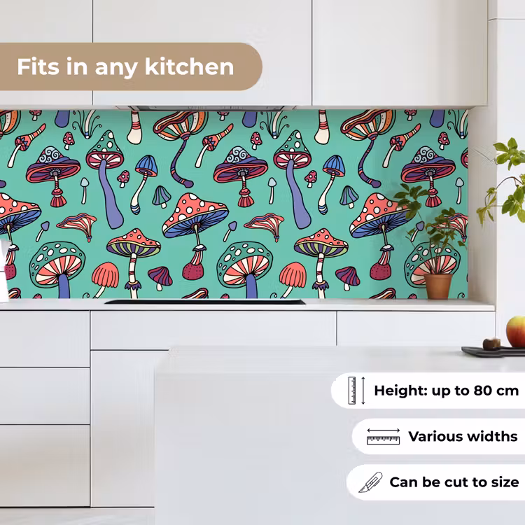 Patronen - Vintage - Paddenstoelen - Natuur keuken achterwand 2 middel 871 -sfeer4_UK