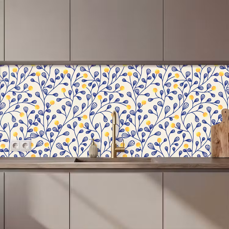 Patronen - Geel - Minimalistisch keuken achterwand 2 middel 871 zz_3dshopping