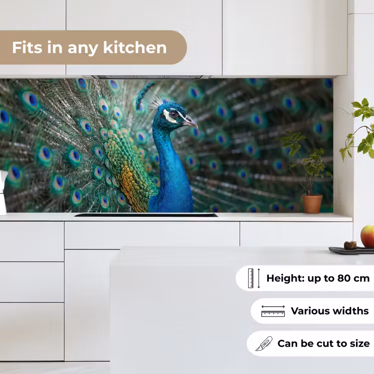 Pauw - Veren - Blauw keuken achterwand 2 middel -sfeer4_UK