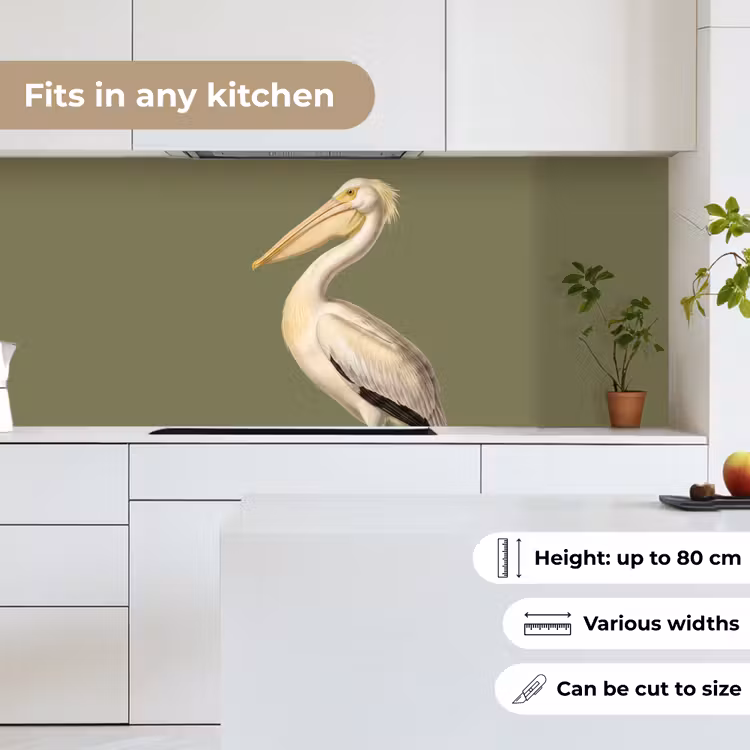 Pelikaan - Wit - Vogel - Klassiek - Natuur keuken achterwand 2 middel -sfeer4_UK