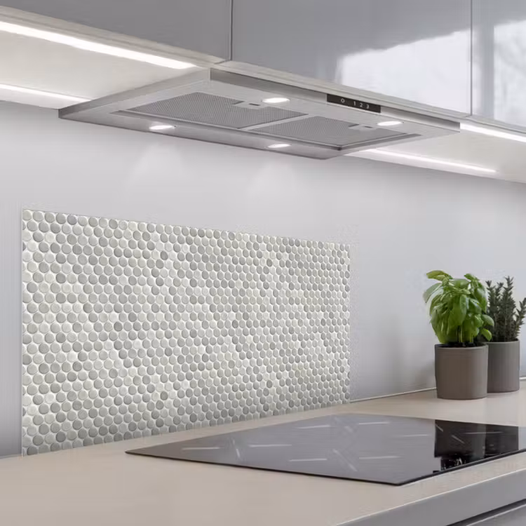 Penny - Mozaïek - Lichtgrijs keuken achterwand spatscherm middel 899 -3d_schuin
