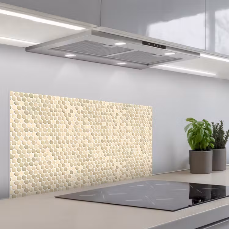 Penny - Mozaïek - Zand keuken achterwand spatscherm middel 899 -3d_schuin