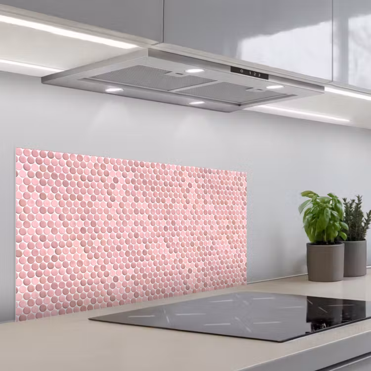 Penny - Mozaïek - Lichtroze keuken achterwand spatscherm middel 899 -3d_schuin