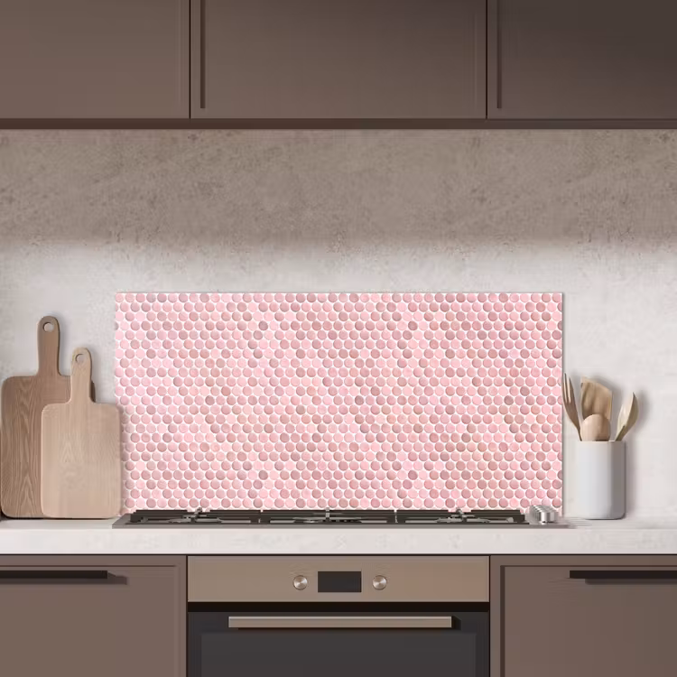 Penny - Mozaïek - Lichtroze keuken achterwand spatscherm middel 899 -sfeer2