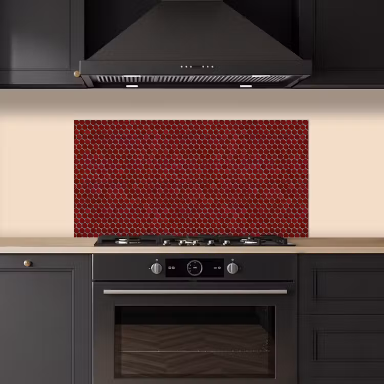 Penny - Mozaïek - Rond - Rood keuken achterwand spatscherm middel 899 -sfeer1
