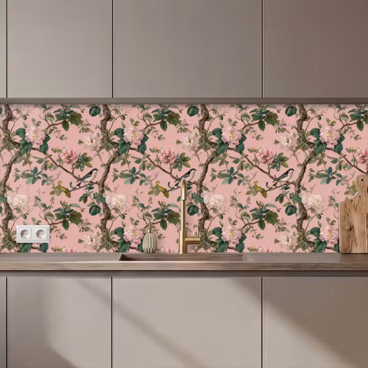 Pioenrozen - Botanisch - Vogel keuken achterwand 2 middel 871 zz_3dshopping
