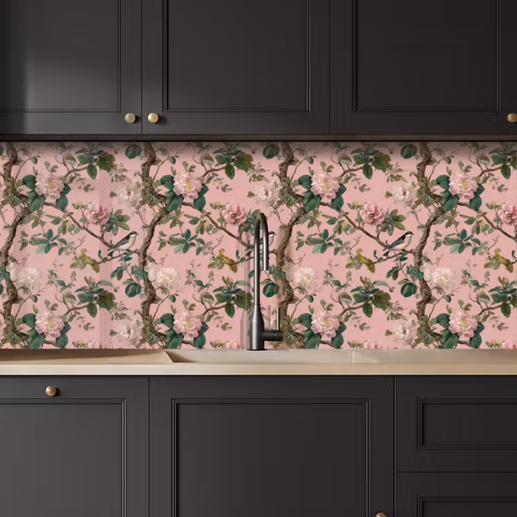 Pioenrozen - Botanisch - Vogel keuken achterwand 2 middel 871 -sfeer1