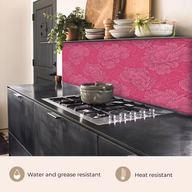 Pioenrozen - Energiek - Roze keuken achterwand 2 groot 857 -usp_EN