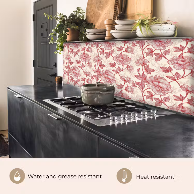 Pioenrozen - Modern -  Rood keuken achterwand 2 groot 857 -usp_EN