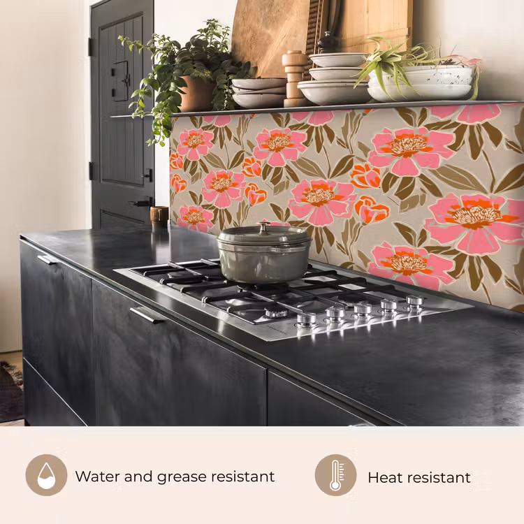 Pioenrozen - Patroon - Roze keuken achterwand 2 groot 857 -usp_EN