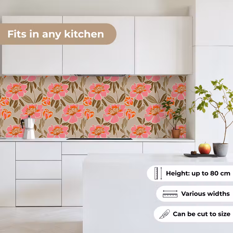 Pioenrozen - Patroon - Roze keuken achterwand 2 groot 857 -sfeer4_UK