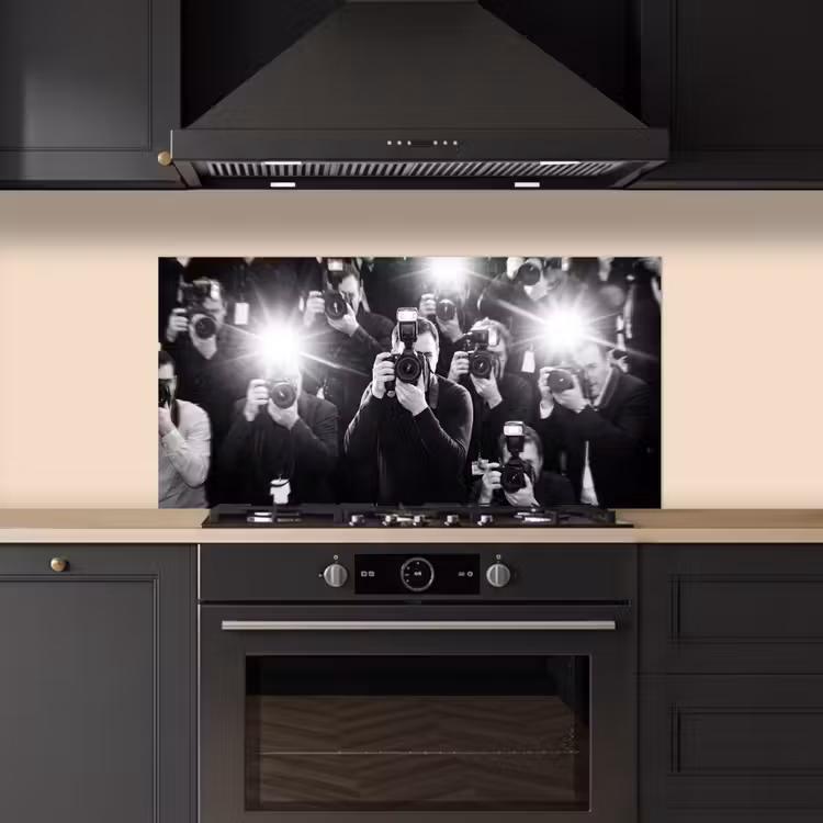 Mensen - Camera - Flitslicht - Zwart-wit - Media keuken achterwand spatscherm middel -sfeer1