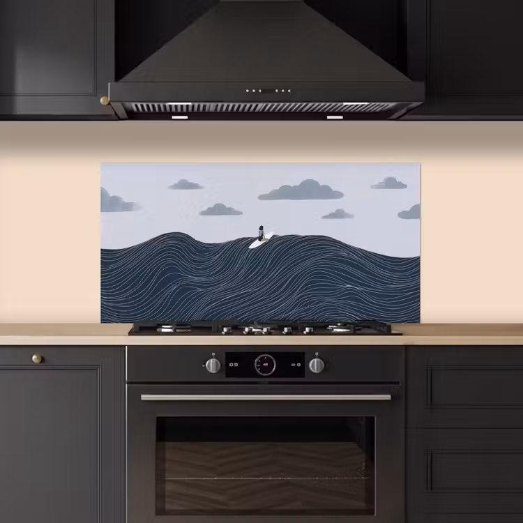 Persoon - Surfen - Oceaan - Natuur - Modern keuken achterwand spatscherm middel -sfeer1