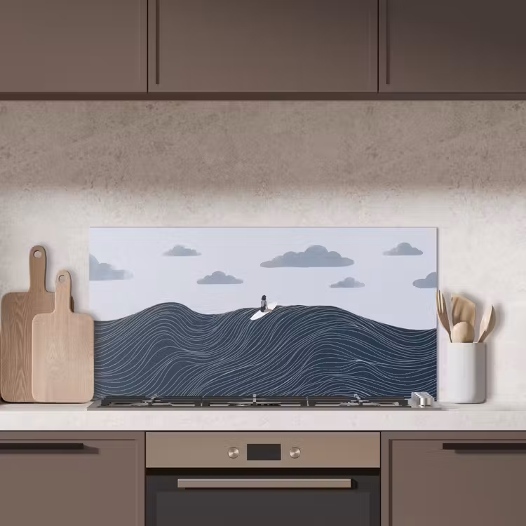 Persoon - Surfen - Oceaan - Natuur - Modern keuken achterwand spatscherm middel -sfeer2