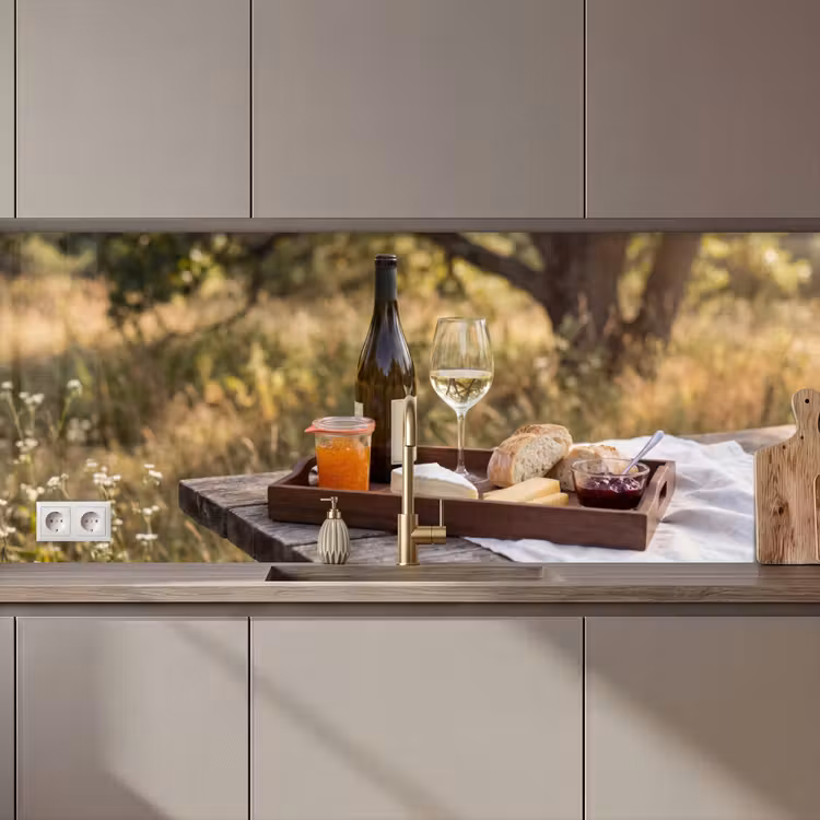 Picknick - Wijn - Kaasplankje keuken achterwand 2 middel zz_3dshopping