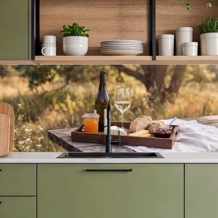 Picknick - Wijn - Kaasplankje keuken achterwand 2 middel -sfeer3