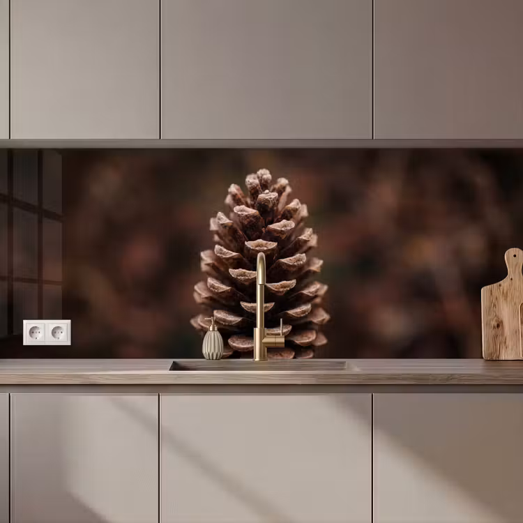 Dennenappel - Bos - Herfst - Bruin - Sfeervol keuken achterwand 2 middel zz_3dshopping