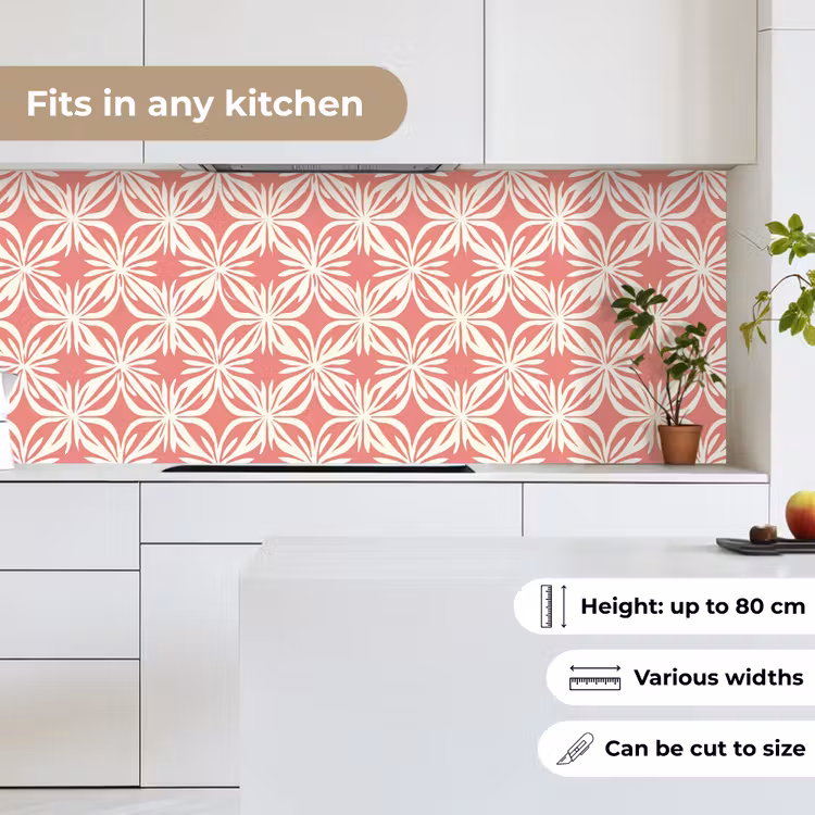 Roze - Bloemenmotief - Wit - Modern keuken achterwand 2 middel 871 -sfeer4_UK
