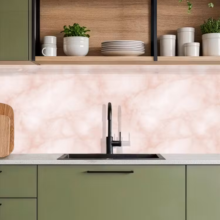 Roze - Marmer - Crème keuken achterwand 2 middel 871 -sfeer3