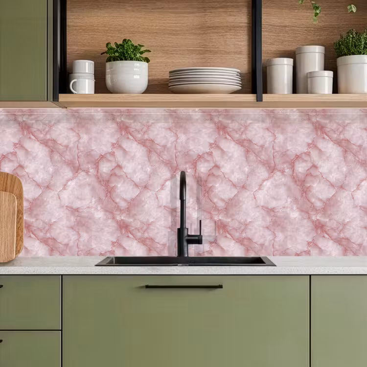 Roze - Kwartsmarmer - Aders keuken achterwand 2 middel 871 -sfeer3