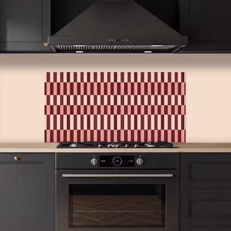 Roze - Rood - Blokjes keuken achterwand spatscherm middel 899 -sfeer1