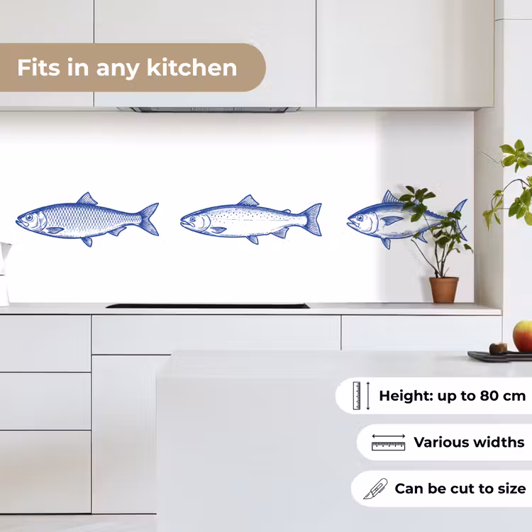 Vissen - Blauw - Wit keuken achterwand 2 middel -sfeer4_UK