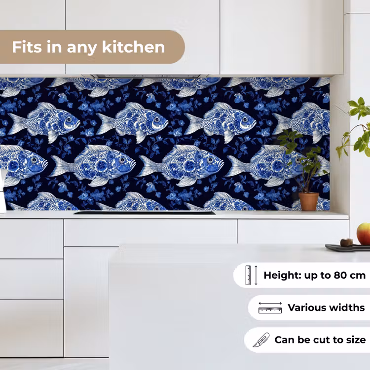 Vissen - Bloemen - Blauw keuken achterwand 2 middel 871 -sfeer4_UK