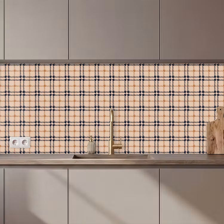 Plaid - Patroon - Beige - Zwart keuken achterwand 2 middel 871 zz_3dshopping
