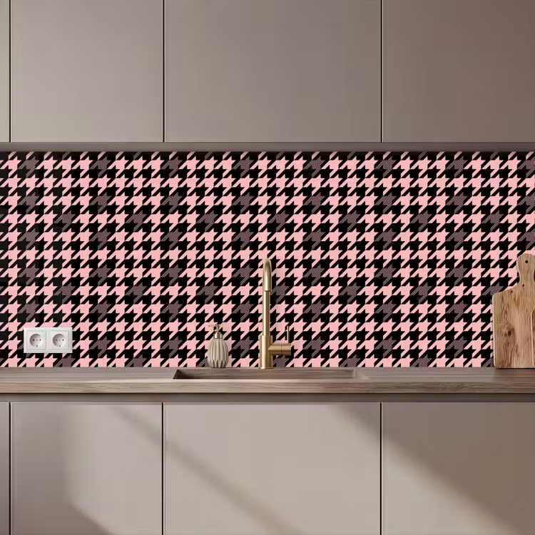 Plaid - Patroon - Zwart - Roze keuken achterwand 2 middel 871 zz_3dshopping