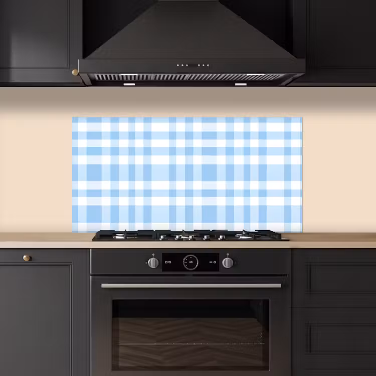 Ruit - Patroon - Blauw keuken achterwand spatscherm middel 899 -sfeer1