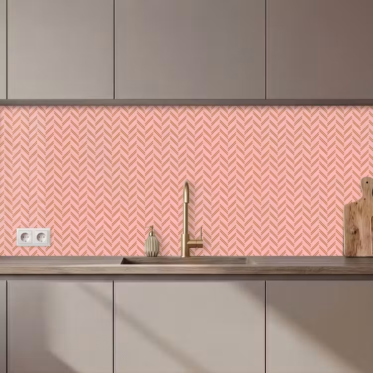 Plaid - Patroon - Visgraad - Roze keuken achterwand 2 middel 871 zz_3dshopping
