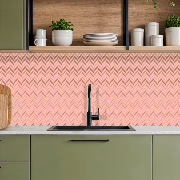 Plaid - Patroon - Visgraad - Roze keuken achterwand 2 middel 871 -sfeer3