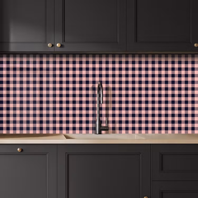 Plaid - Patroon - Roze - Zwart keuken achterwand 2 middel 871 -sfeer1