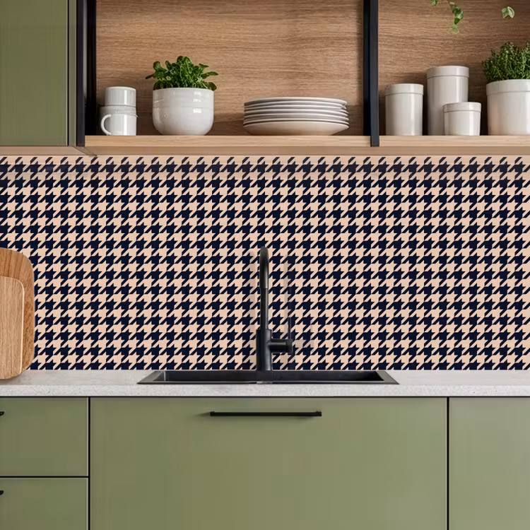 Plaid - Patroon - Ruit - Donkerblauw keuken achterwand 2 middel 871 -sfeer3