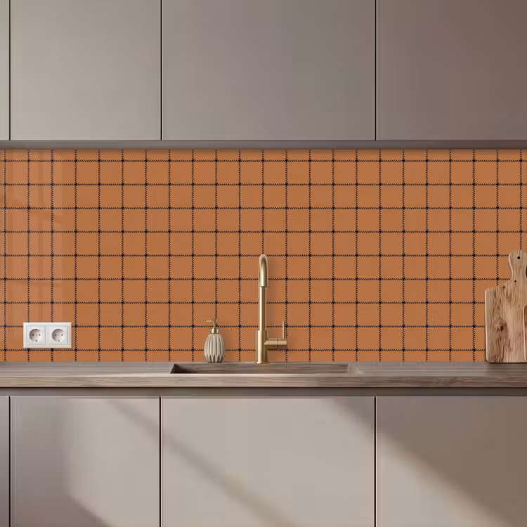 Plaid - Patroon - Vierkant - Bruin keuken achterwand 2 middel 871 zz_3dshopping