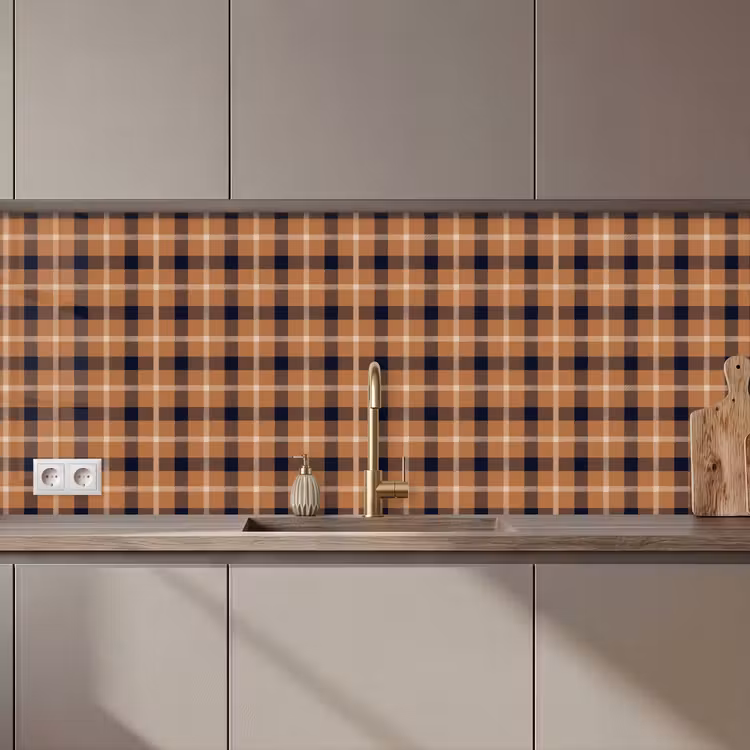 Plaid - Patroon - Vierkant - Bruin keuken achterwand 2 middel 871 zz_3dshopping