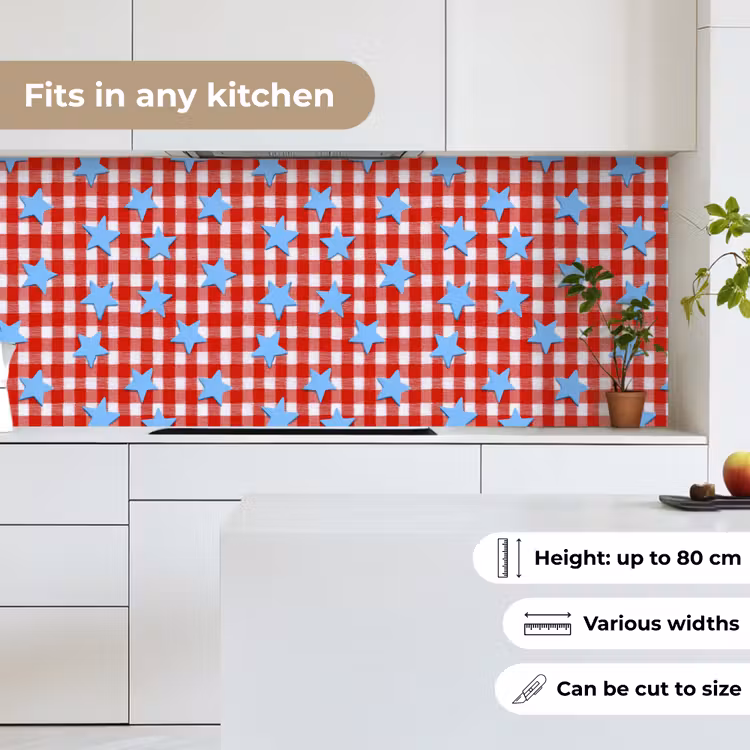 Ruit - Sterren - Rood keuken achterwand 2 middel 871 -sfeer4_UK