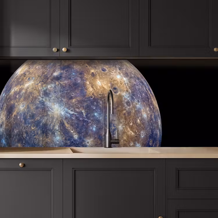 Kitchen Wall Splashback - Planet - Craters - Space - Planeet - Kraters - Ruimte keuken achterwand 2 middel