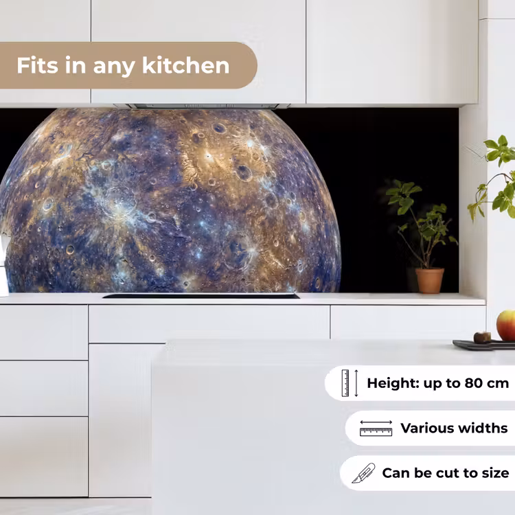 Kitchen Wall Splashback - Planet - Craters - Space - Planeet - Kraters - Ruimte keuken achterwand 2 middel