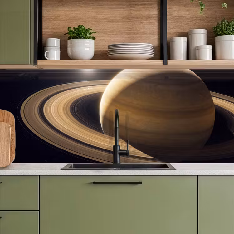 Kitchen Wall Splashback - Planet - Rings - Space - Planeet - Ringen - Ruimte keuken achterwand 2 middel