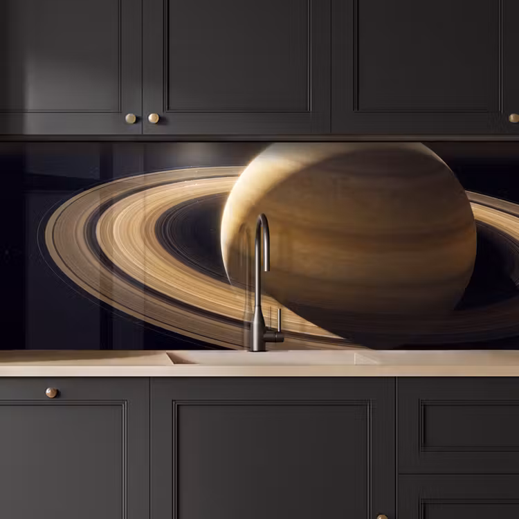 Kitchen Wall Splashback - Planet - Rings - Space - Planeet - Ringen - Ruimte keuken achterwand 2 middel