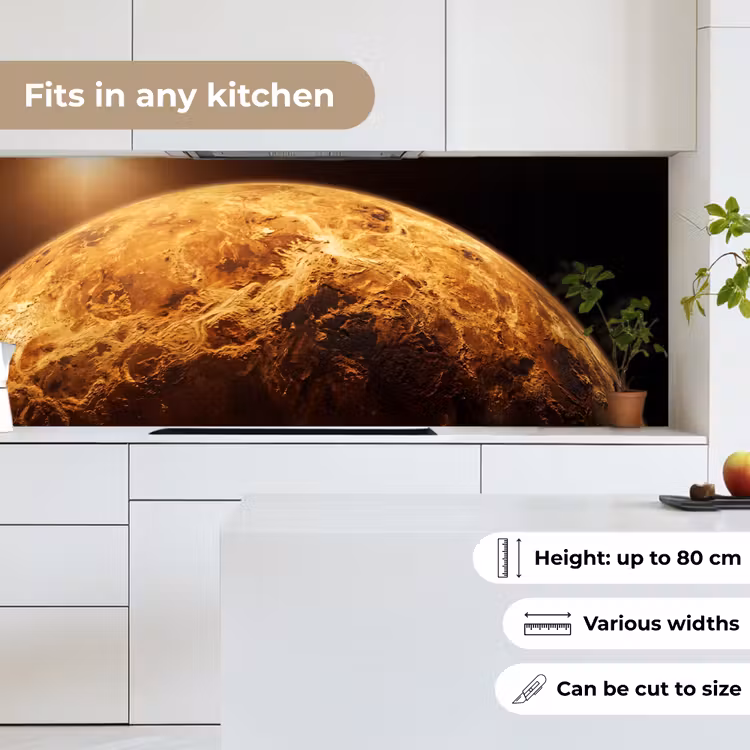Kitchen Wall Splashback - Planet - Space - Orange - Planeet - Ruimte - Oranje keuken achterwand 2 middel
