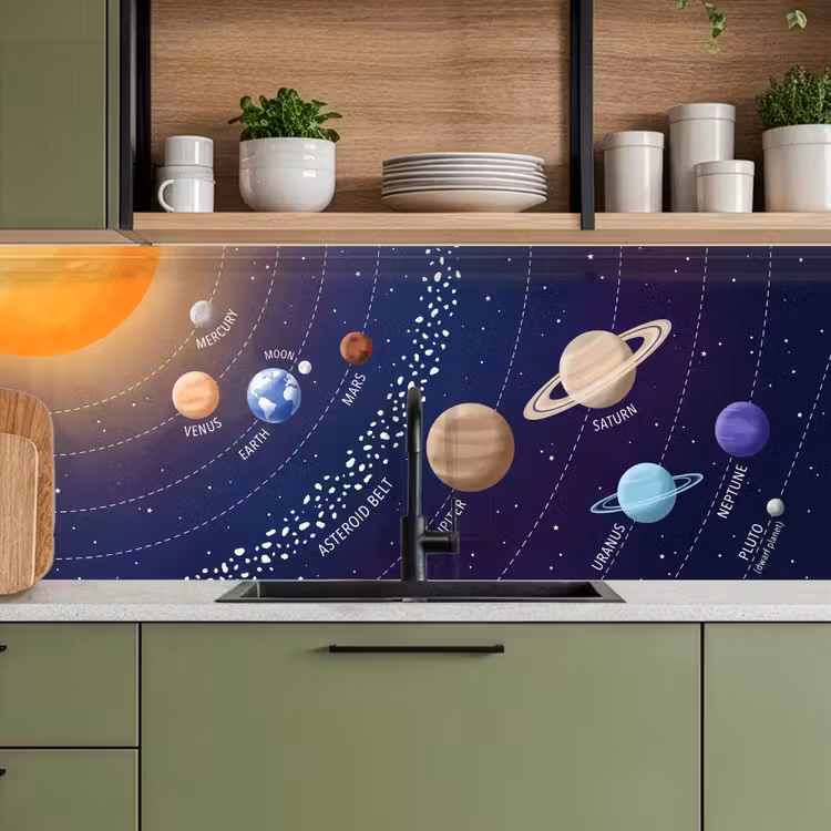 Planetenstelsel - Ruimte - Illustratie keuken achterwand 2 middel -sfeer3