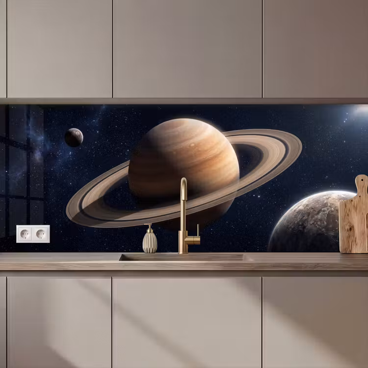 Planeten - Saturnus - Ruimte keuken achterwand 2 middel zz_3dshopping