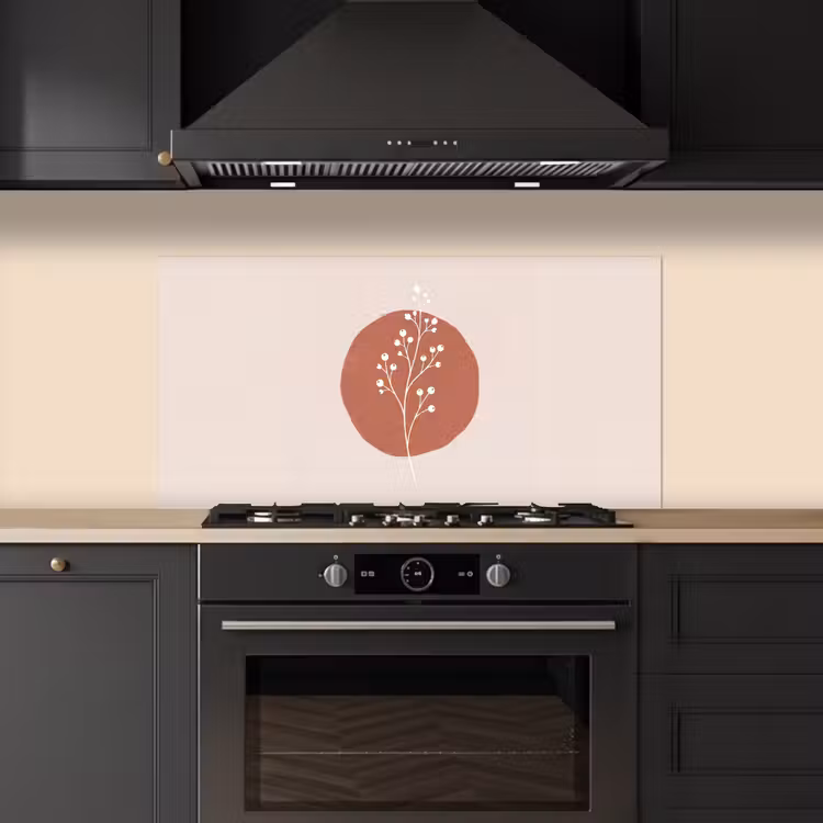 Plant - Tak - Abstract - Modern - Wit keuken achterwand spatscherm middel -sfeer1